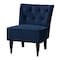 Baxton Studio Harmon Modern Navy Blue Velvet Fabric and Walnut Brown Finished Wood Accent Chair 186-11686-Zoro - alternate 1